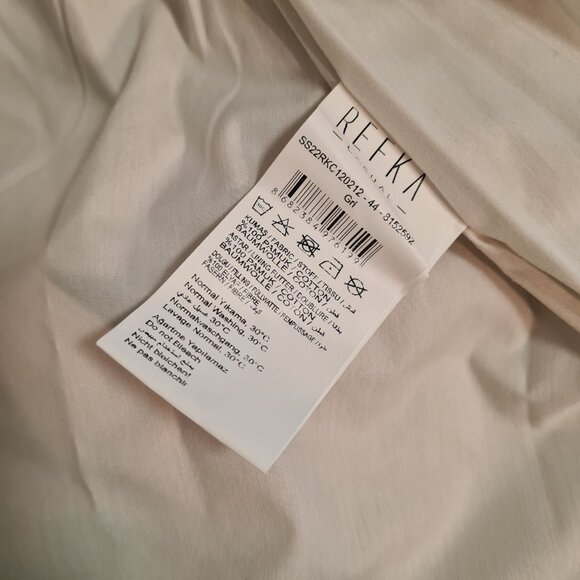 Cotton Chore Coat Beige Grey Grey Jacket Button Front Utility Quilted 12 NWT - Picture 4 of 6